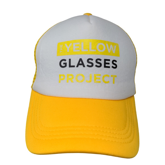 Dollar General Mens Yellow Glasses Project Snapback Mesh Back Hat Yellow White - Picture 1 of 10